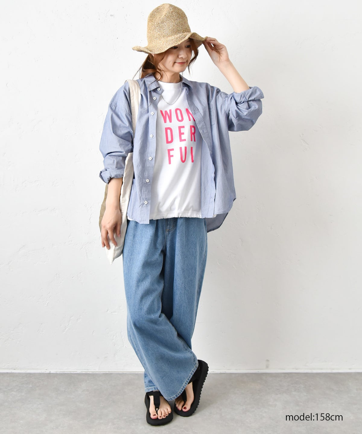her.｜USコットンドローコードプリントT [[2603301]][C]