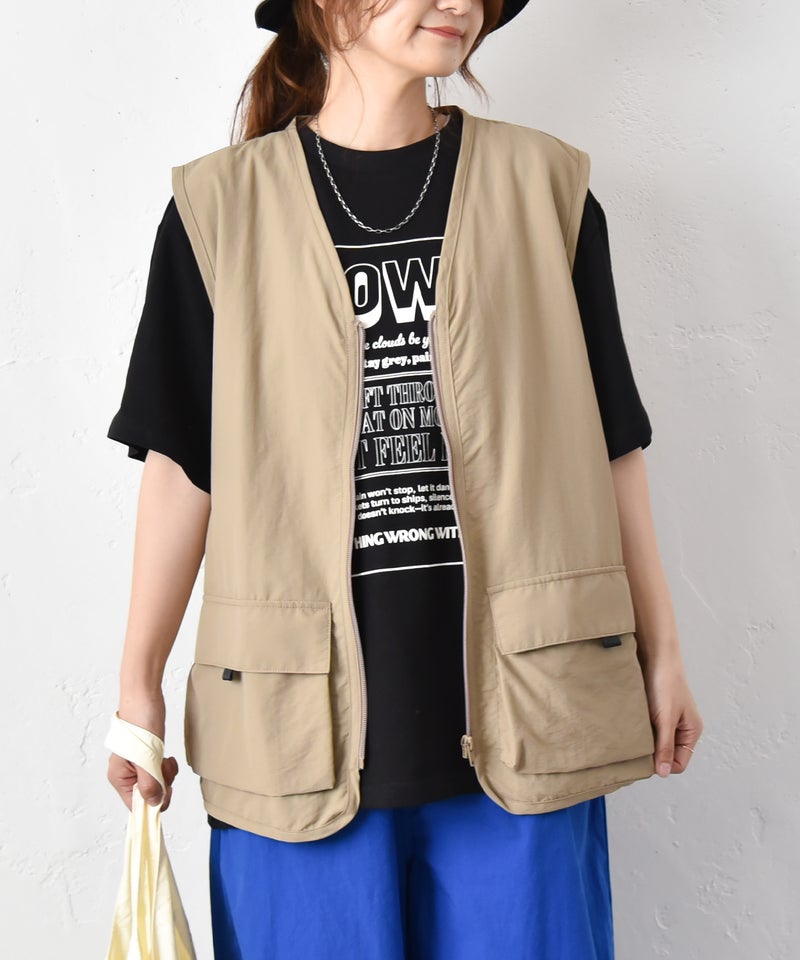 IN THE MARKET｜Vネックナイロンベスト [[C-2544]][C]