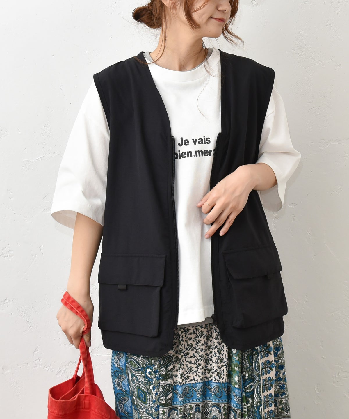 IN THE MARKET｜Vネックナイロンベスト [[C-2544]][C]