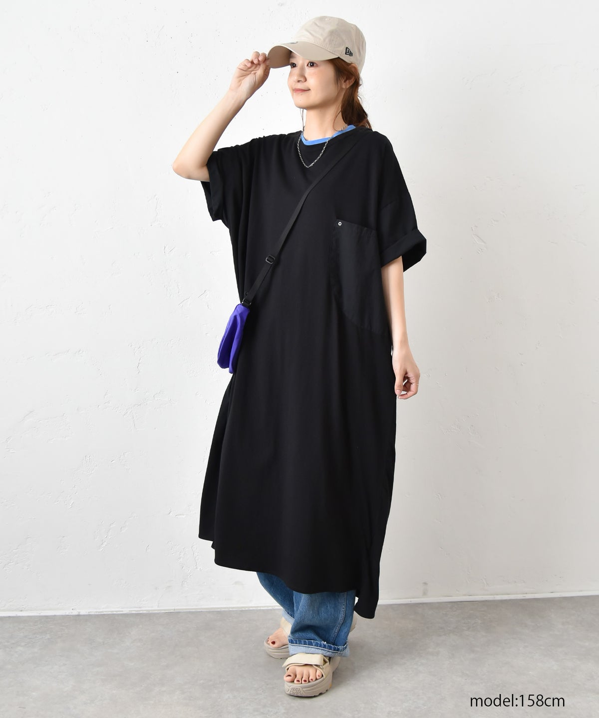  IN THE MARKET｜異素材切替えBIGポケット付きワンピース [[C-2545]][C]