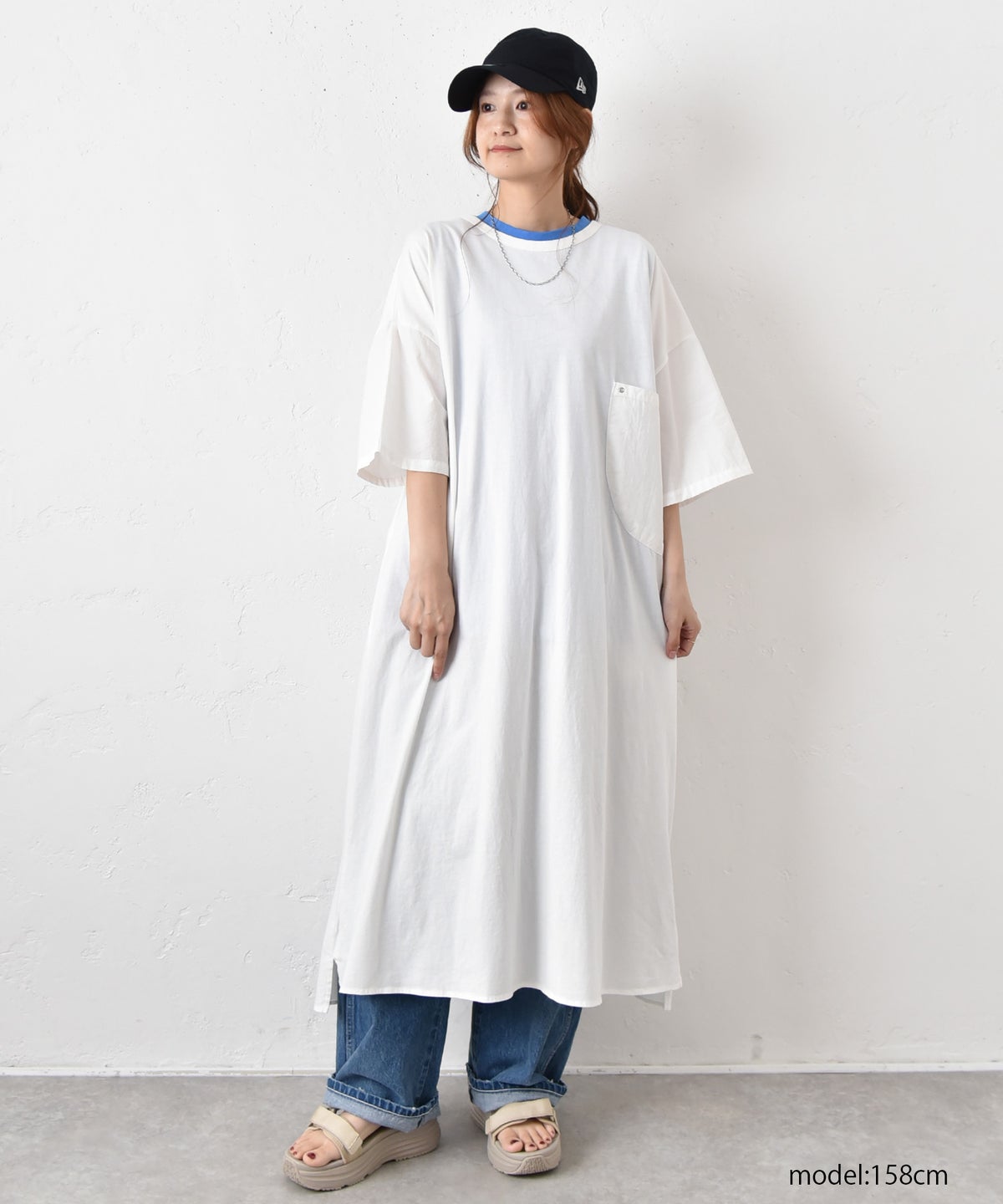  IN THE MARKET｜異素材切替えBIGポケット付きワンピース [[C-2545]][C]