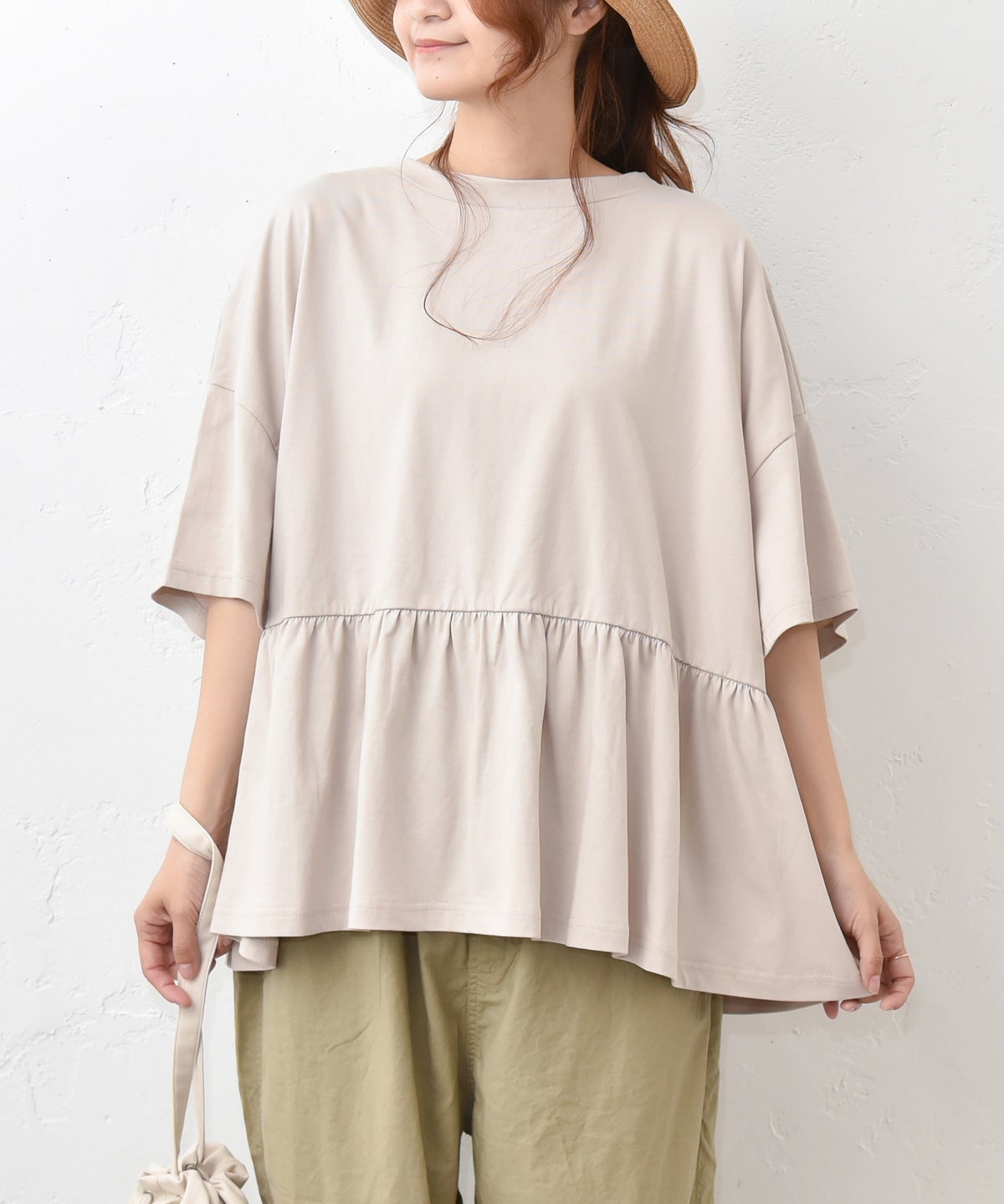 hagumu｜ギャザー切替カットソー [[C-761]][C]