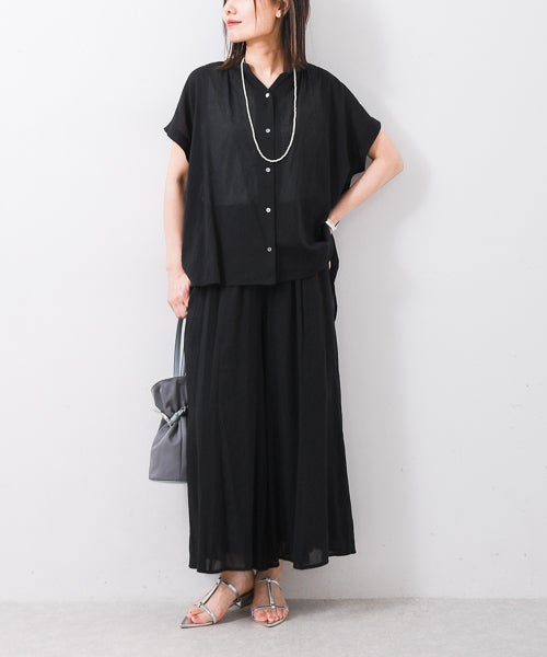 TONAL トーナル　フェイクリネン　セットアップスーツ　3点セット　36 Wrapin nine 9｜リネンライクシアーストレッチセットアップ