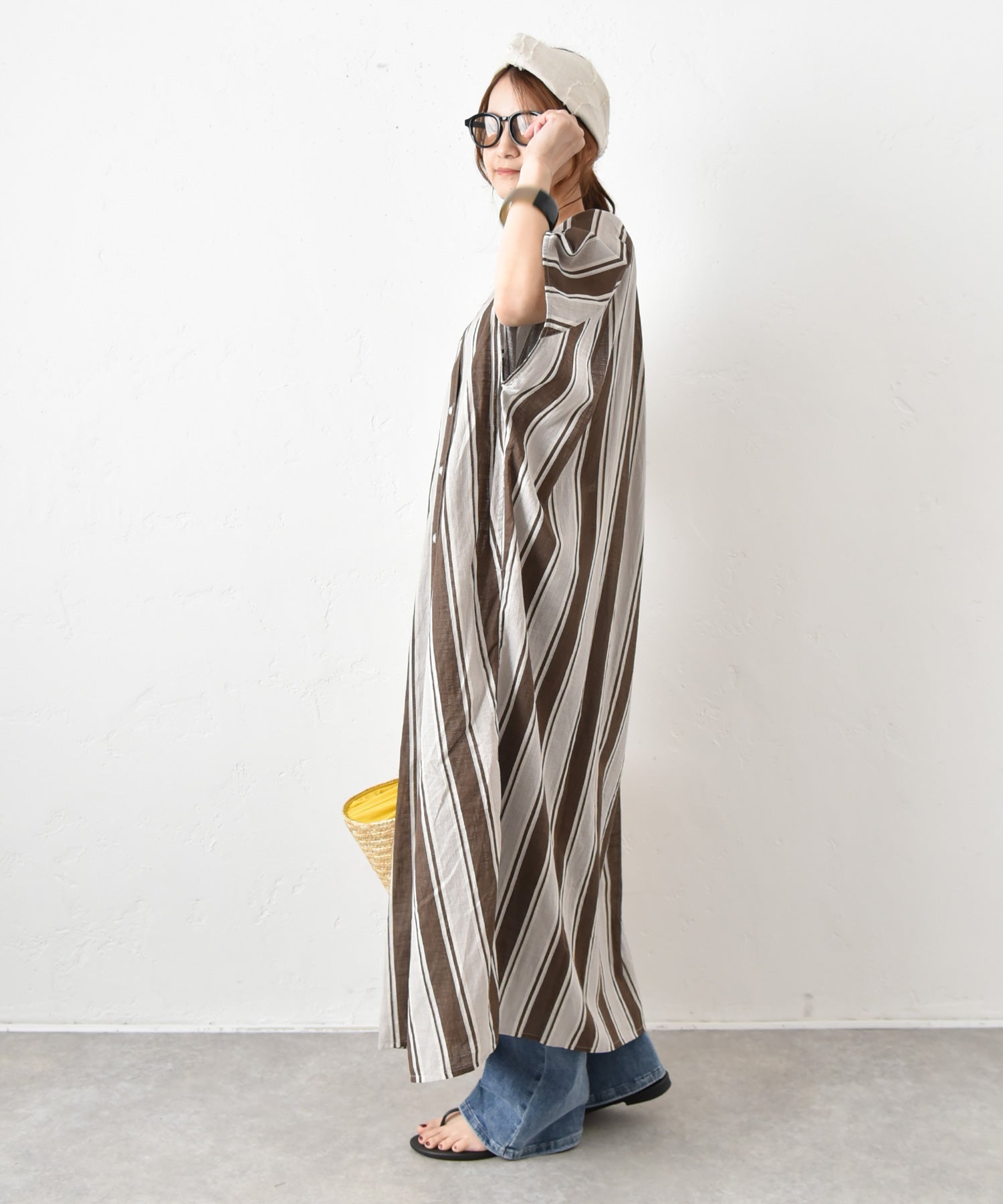HUMS｜ストライプ前開きワンピース [[WHU006]][C] | ma28 ONLINE STORE