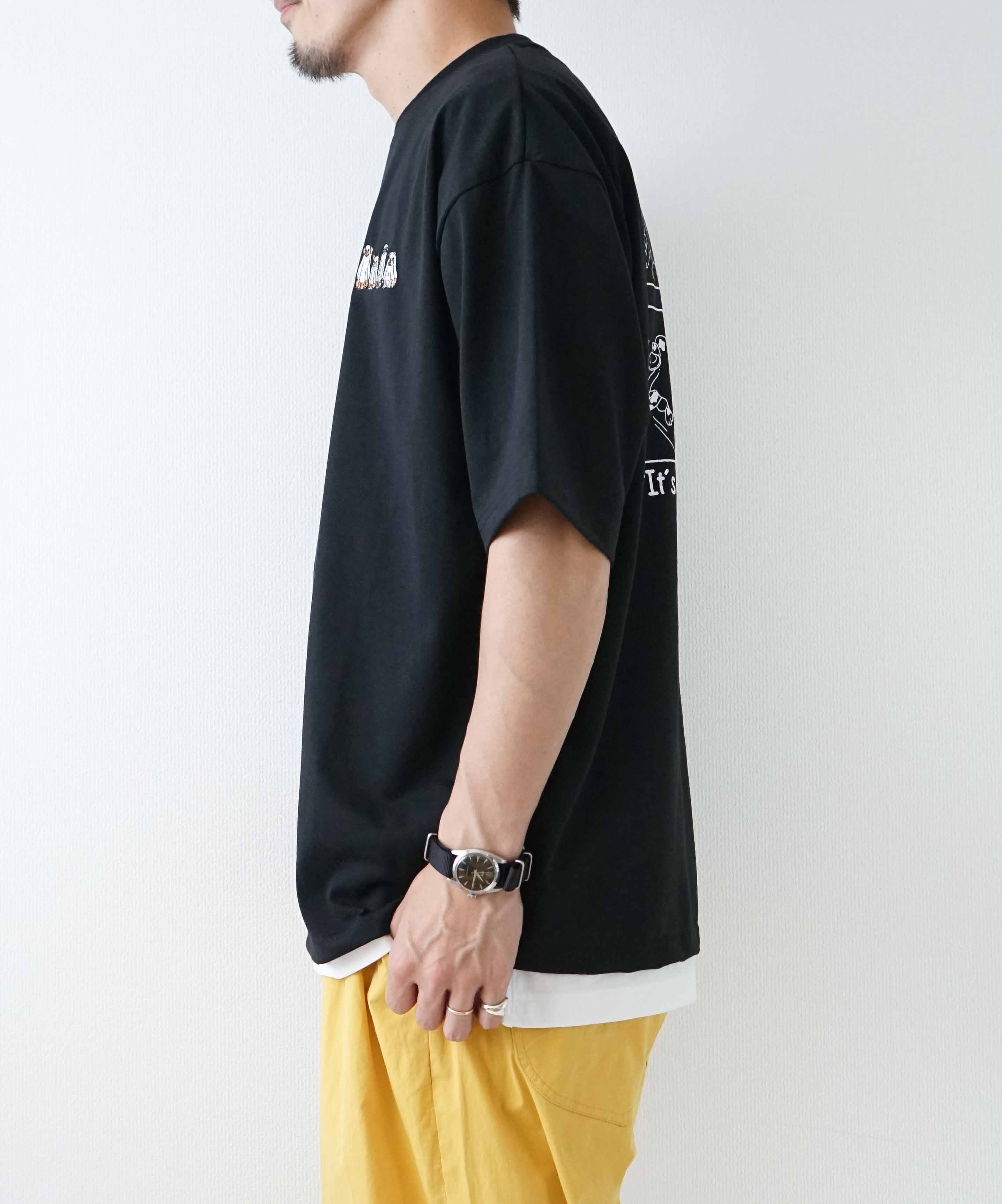 day standard｜度詰め天竺アニマル刺繍プリントTee [[111982]][D