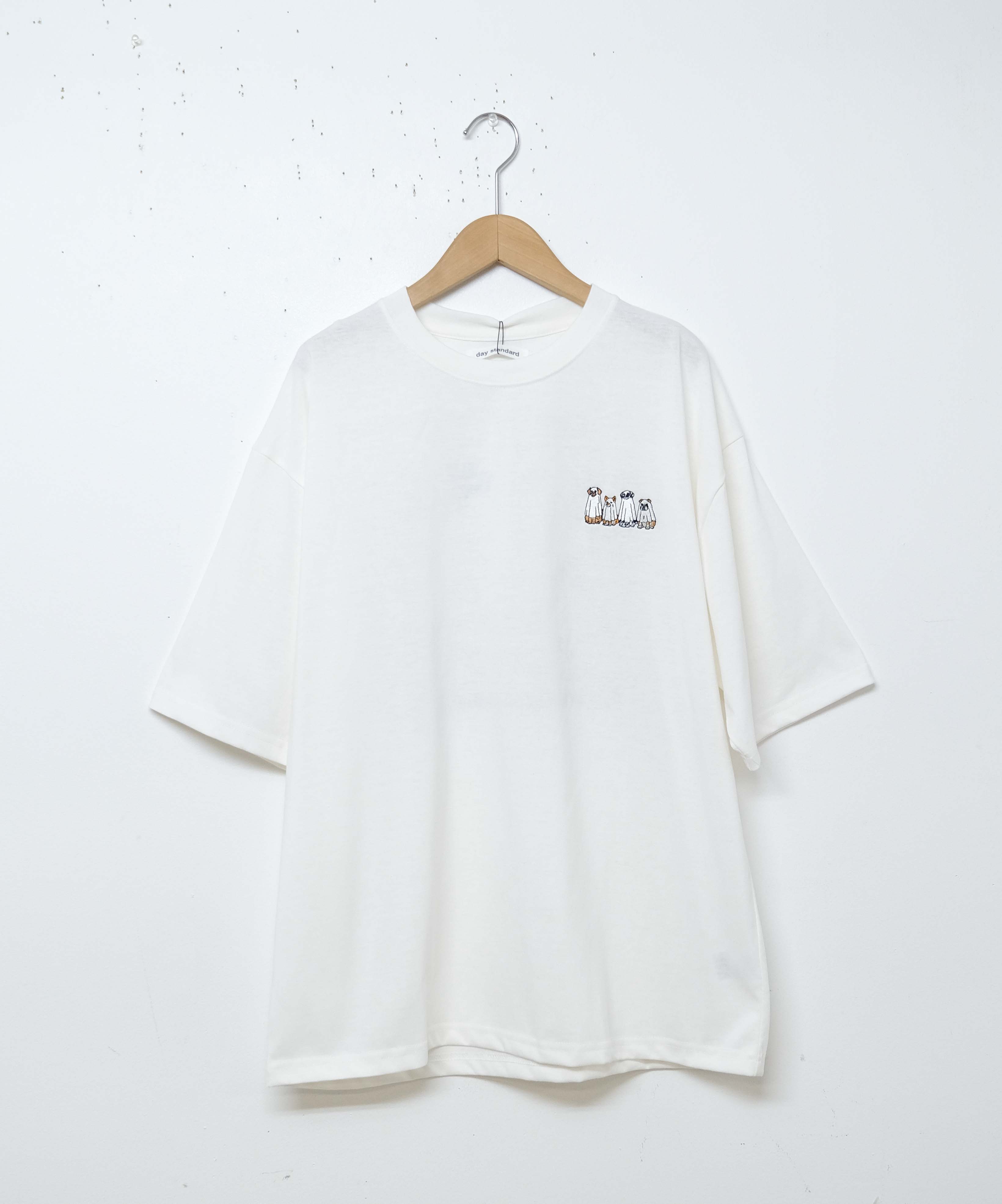 day standard｜度詰め天竺アニマル刺繍プリントTee [[111982]][D