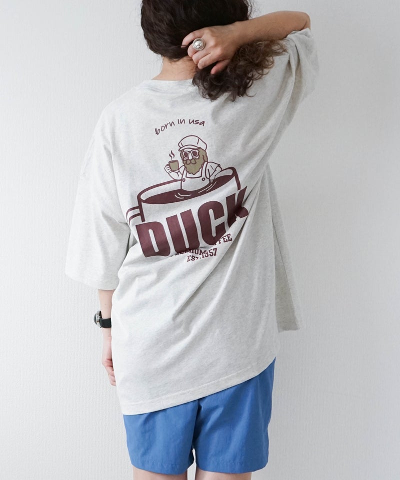 duckster｜吸水速乾 LOOSE FIT ポケットTEE（COFFEE) [[950202]][D]