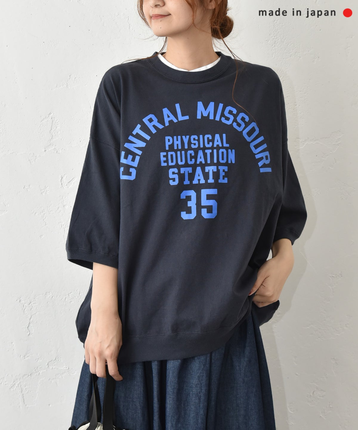 BLUE LAKE MARKET｜セットインスリーブ プリントプルオーバー [[B-521030]][C]