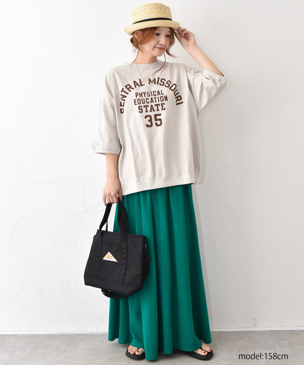 BLUE LAKE MARKET｜セットインスリーブ プリントプルオーバー [[B-521030]][C]