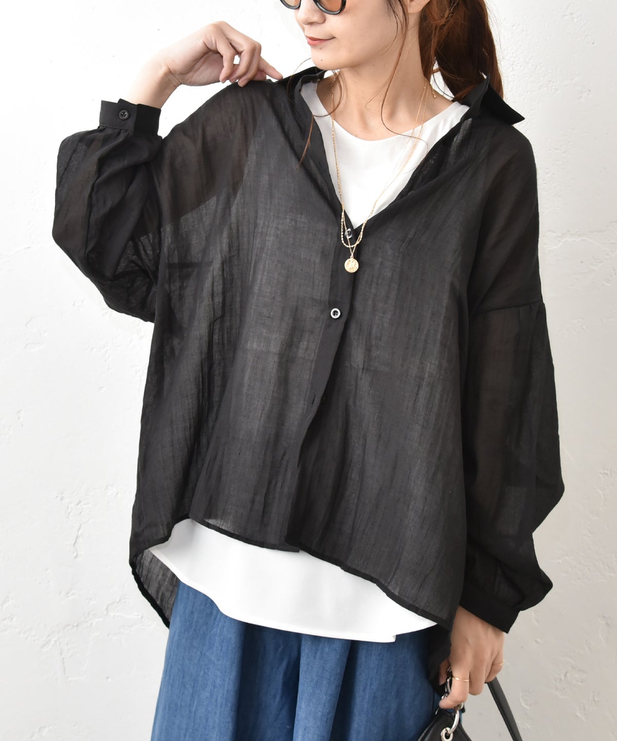 HUMS｜シアースキッパーブラウス [[C-5162]][C]