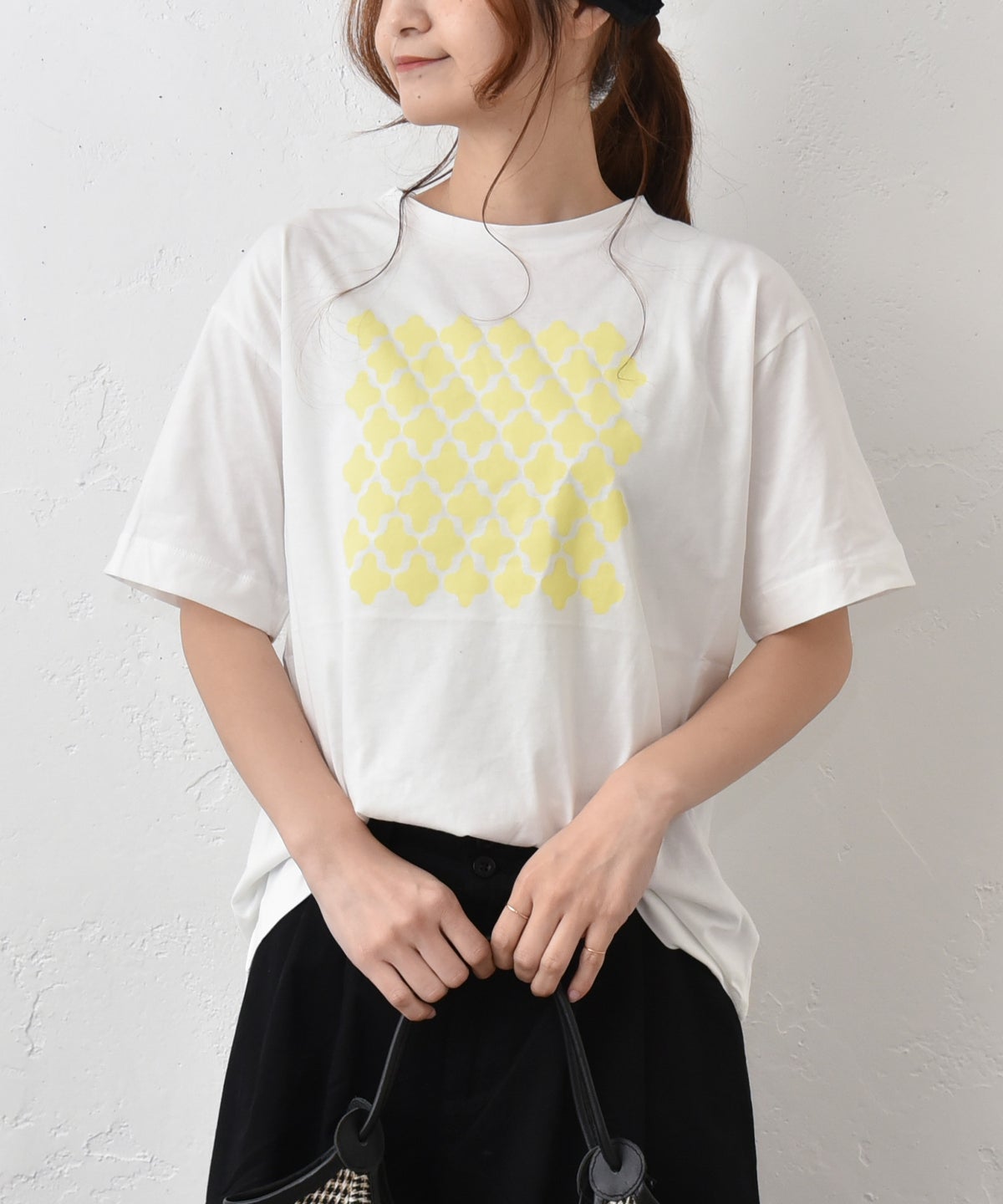 hagumu｜半袖プリントTee（ハニカム） [[C-771]][C]