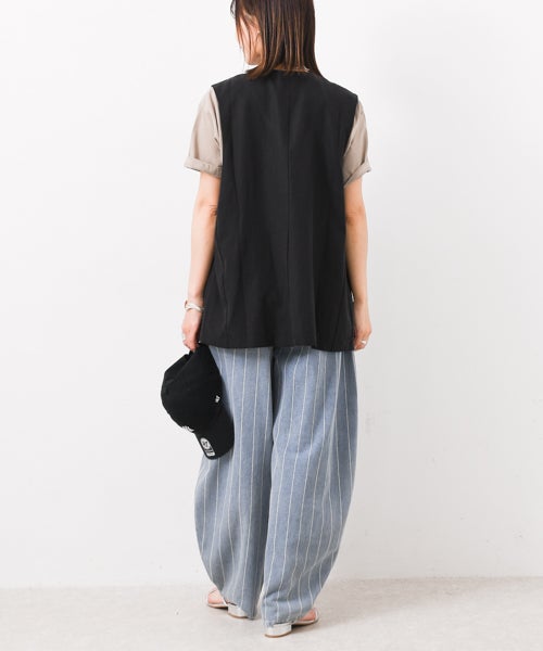 W｜麻調rayonベスト [[IZK26019-無地]][F] | ma28 ONLINE STORE