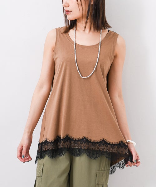Hymn LIPA｜裾レースAラインタンク [[TCL-020]][F] | ma28 ONLINE STORE
