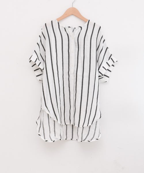 W｜ジャガードストライプシャツ [[IZK25021-26SS]][F] | ma28 ONLINE STORE