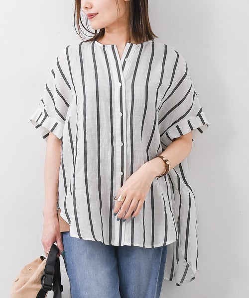 W｜ジャガードストライプシャツ [[IZK25021-26SS]][F] | ma28 ONLINE STORE