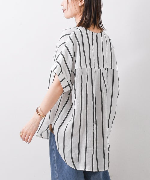 W｜ジャガードストライプシャツ [[IZK25021-26SS]][F] | ma28 ONLINE STORE