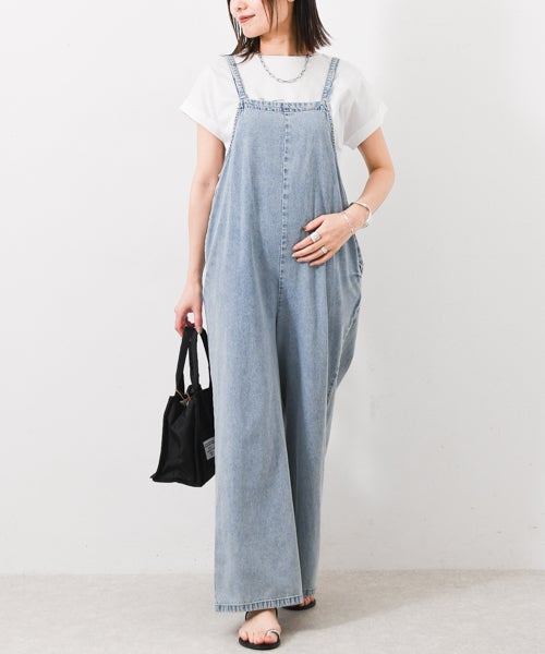 Dignite collier｜バックリボンワイドサロペット [[80268341]][F