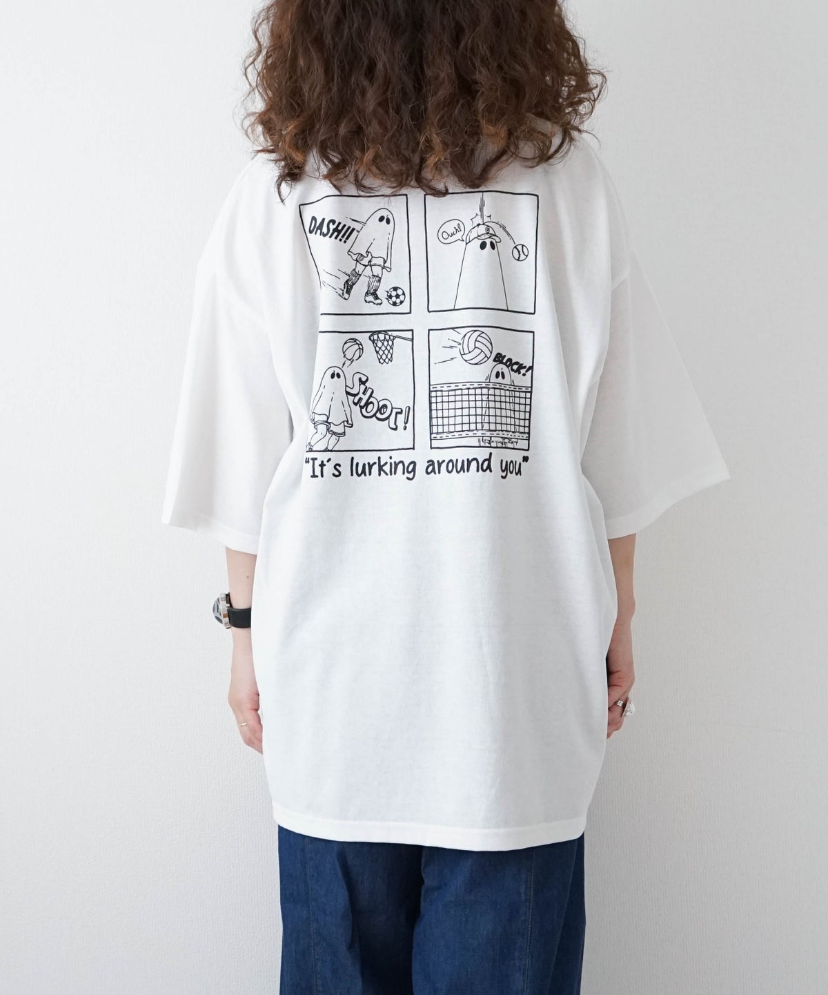 day standard｜度詰め天竺オバケ刺繍プリントTEE [[111983]][D]