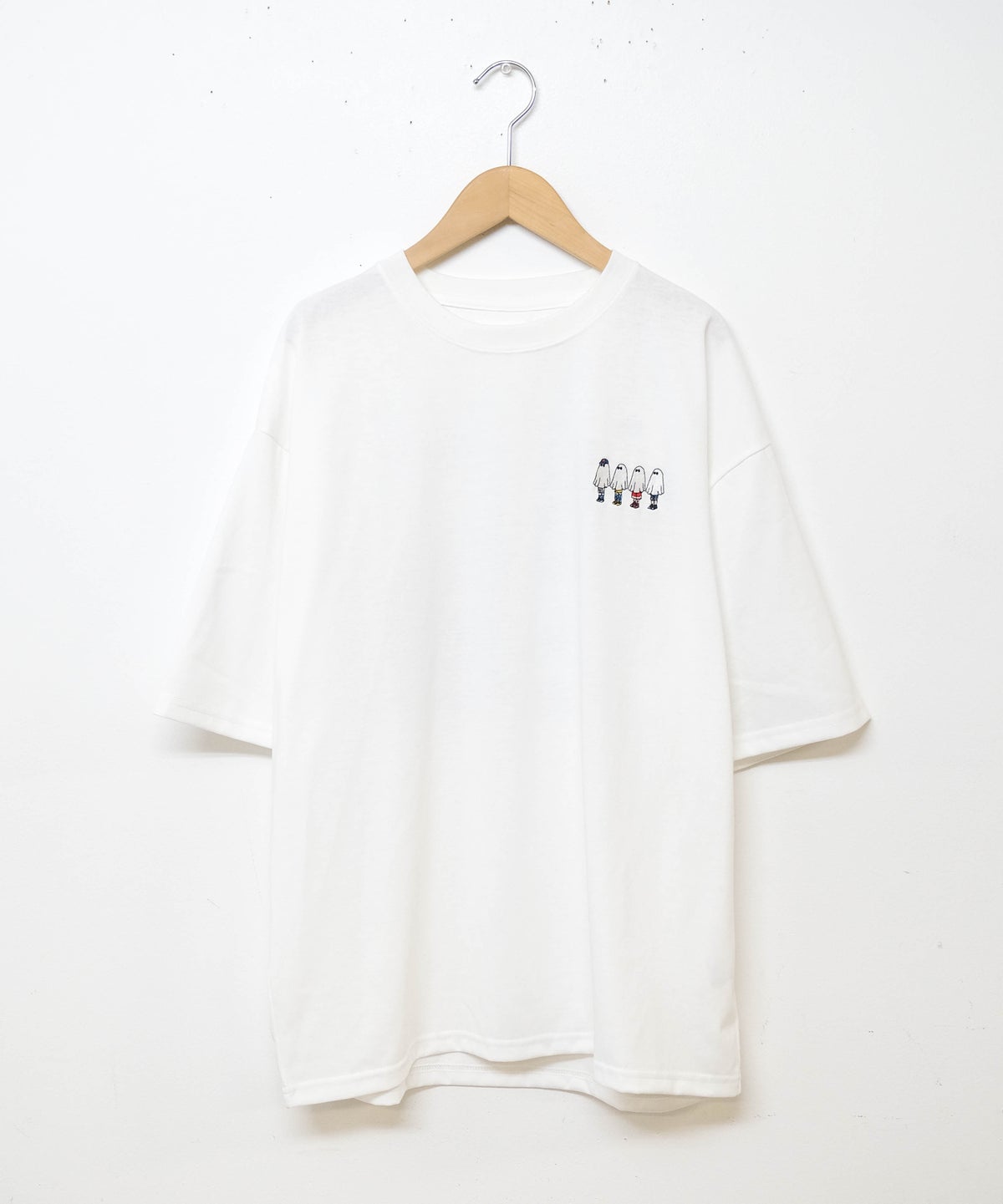 day standard｜度詰め天竺オバケ刺繍プリントTEE [[111983]][D]