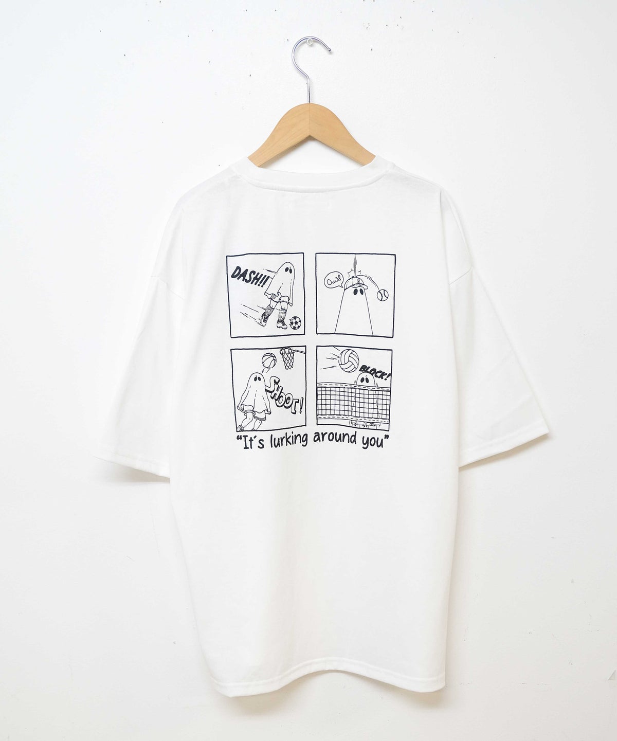 day standard｜度詰め天竺オバケ刺繍プリントTEE [[111983]][D]