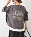 IN THE MARKET｜袖フリルBIGプリントTシャツ [[30033162]][C]