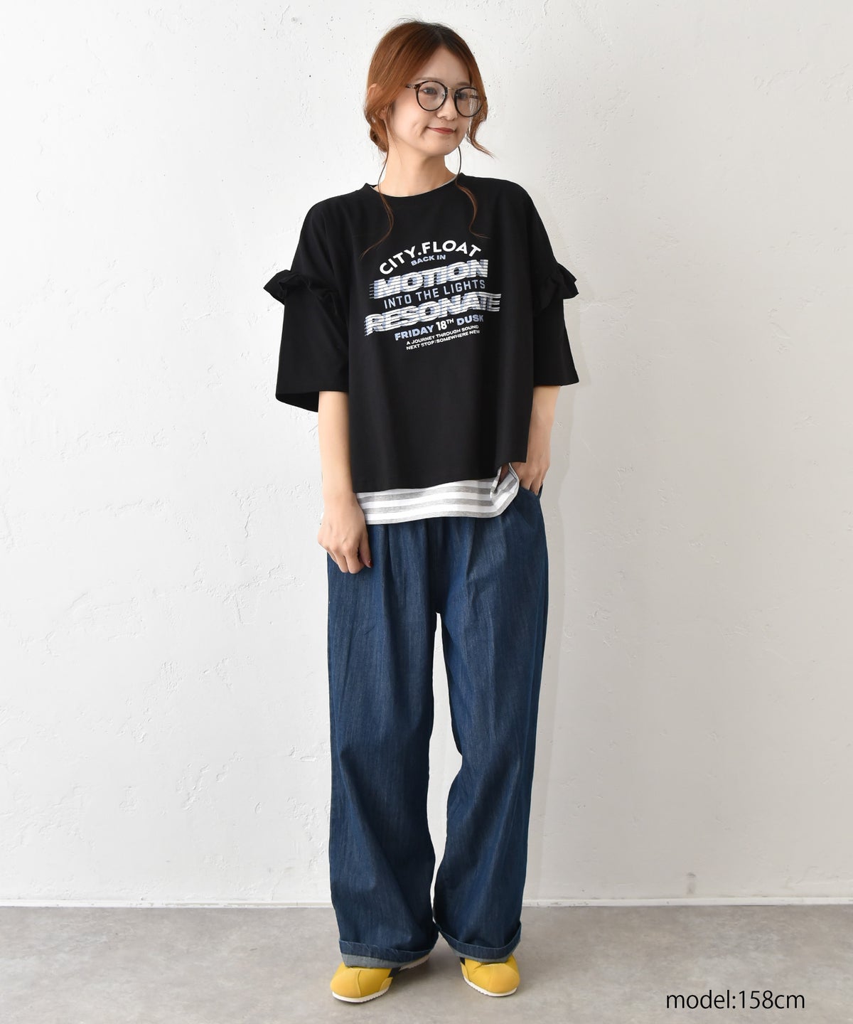 IN THE MARKET｜袖フリルBIGプリントTシャツ [[30033162]][C]