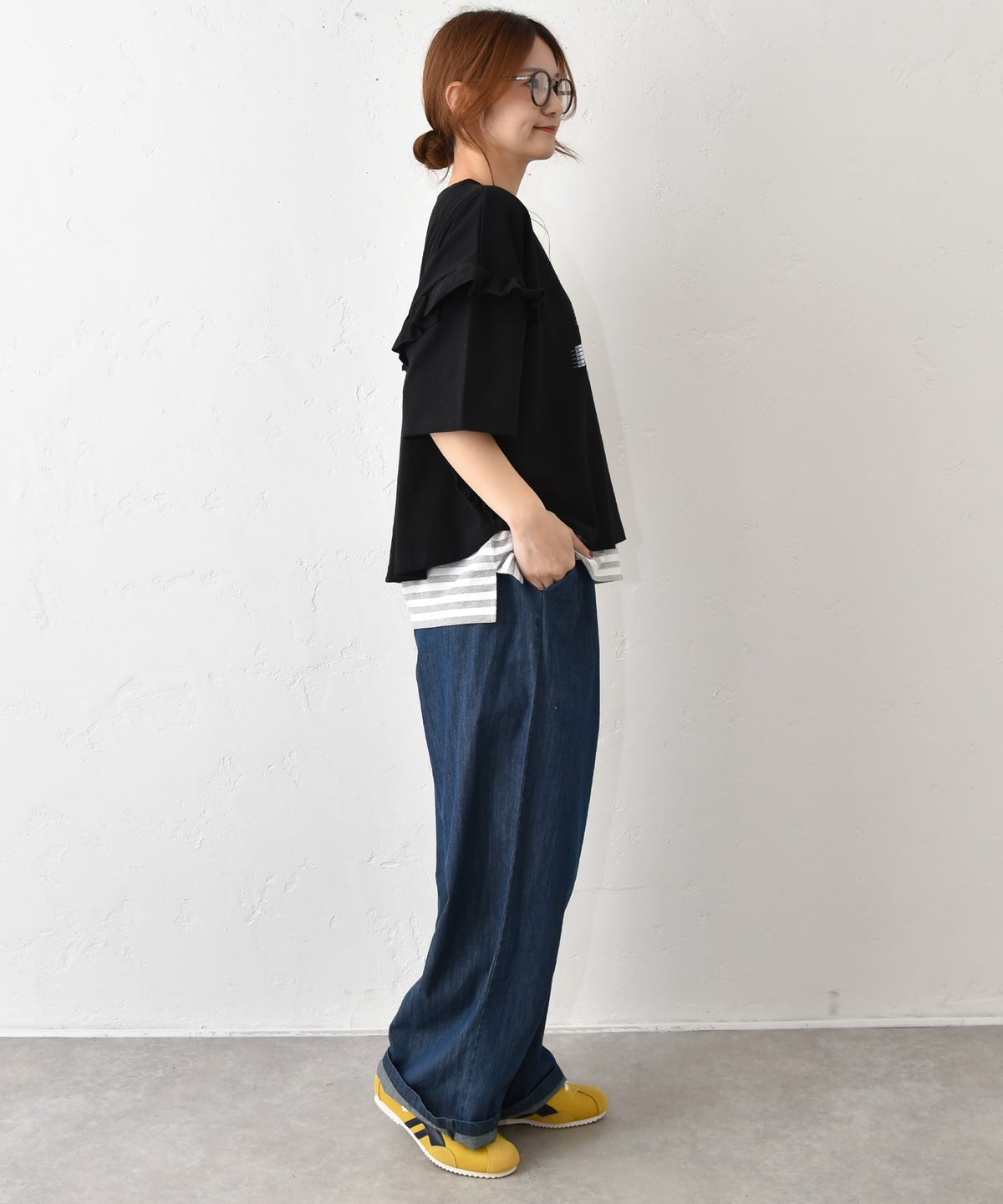 IN THE MARKET｜袖フリルBIGプリントTシャツ [[30033162]][C]