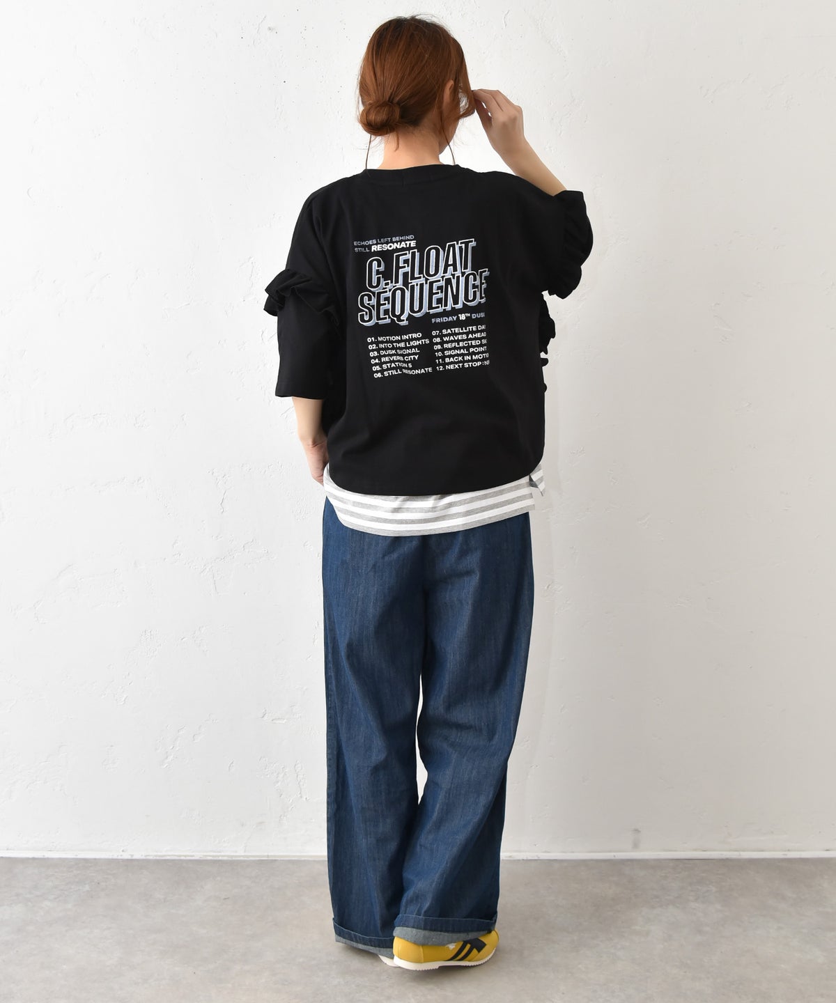 IN THE MARKET｜袖フリルBIGプリントTシャツ [[30033162]][C]