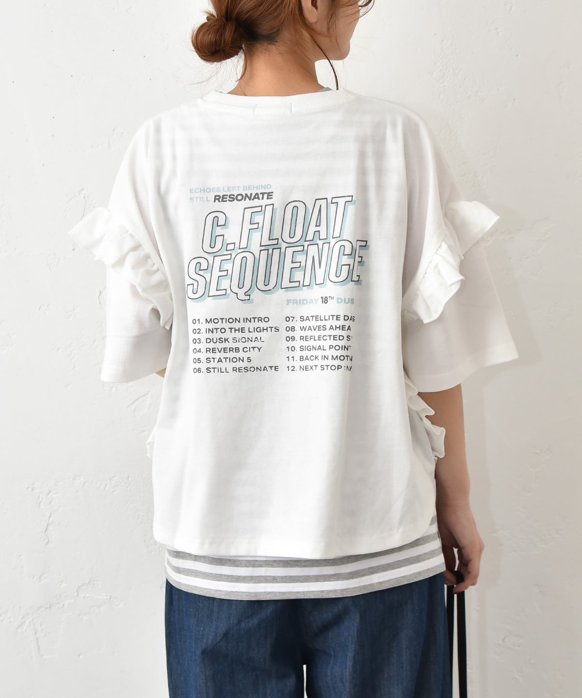 IN THE MARKET｜袖フリルBIGプリントTシャツ [[30033162]][C]