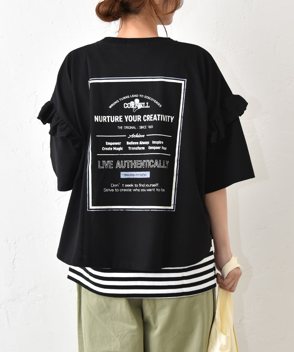 IN THE MARKET｜袖フリルBIGプリントTシャツ [[10033162]][C]