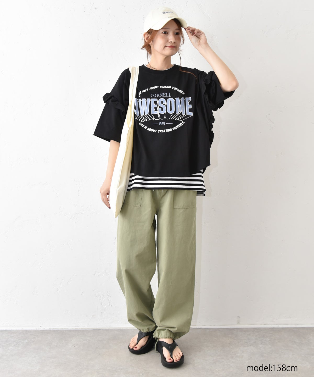 IN THE MARKET｜袖フリルBIGプリントTシャツ [[10033162]][C]