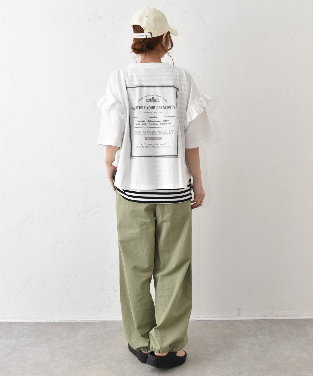 IN THE MARKET｜袖フリルBIGプリントTシャツ [[10033162]][C]