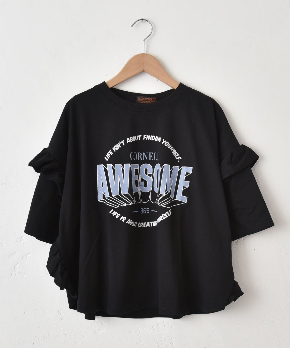 IN THE MARKET｜袖フリルBIGプリントTシャツ [[10033162]][C]