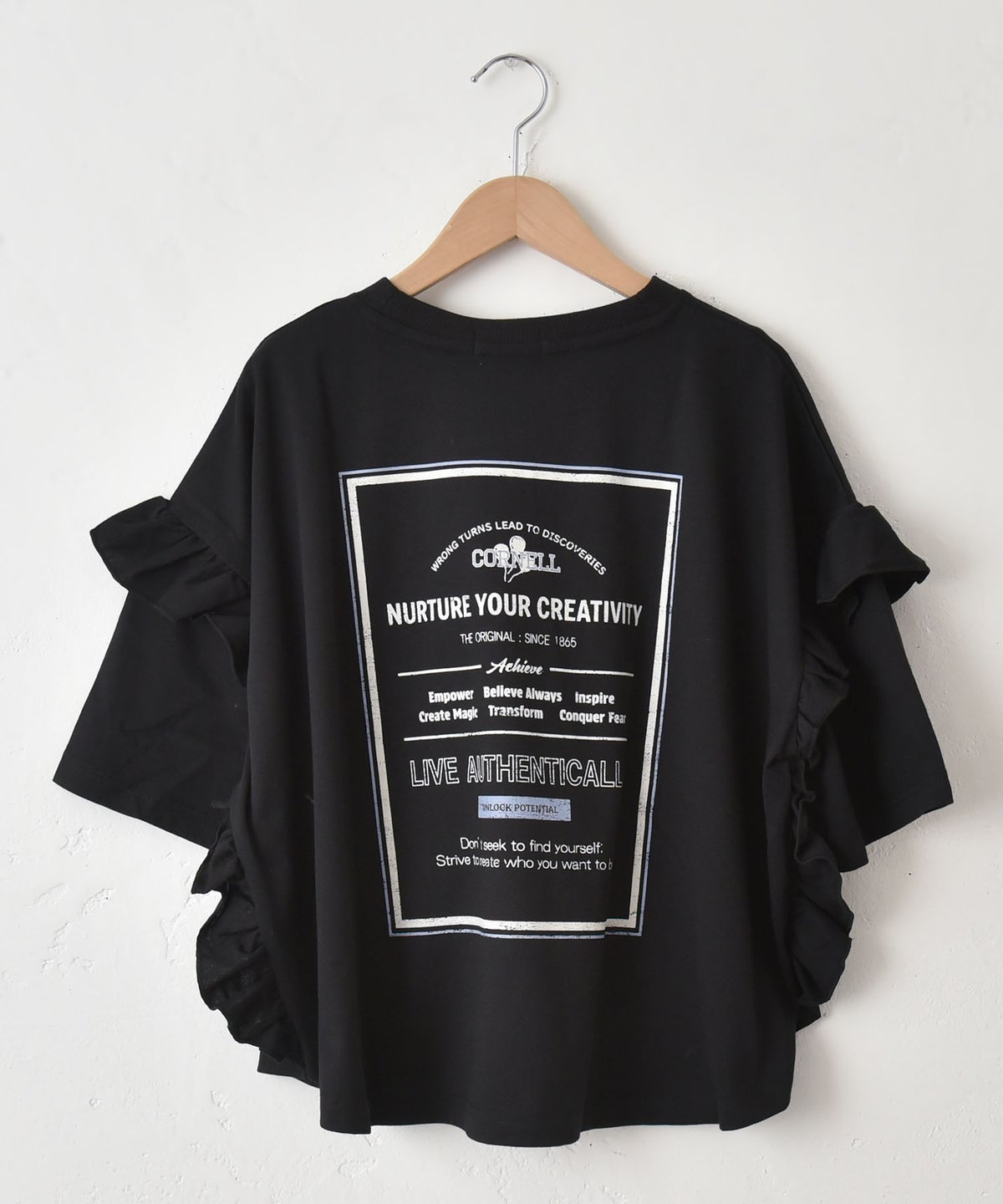 IN THE MARKET｜袖フリルBIGプリントTシャツ [[10033162]][C]