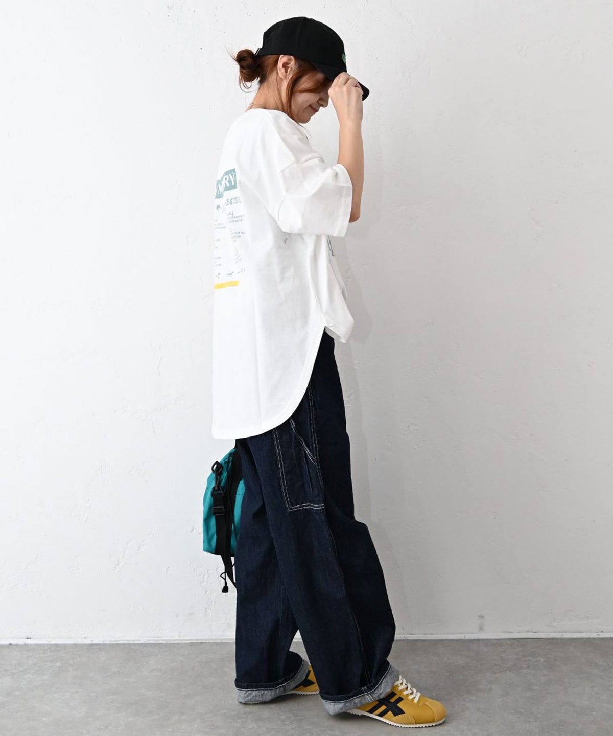IN THE MARKET｜裾ラウンドプリントTシャツ [[83015162]][C]