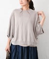  sloe｜綿麻ニット前後2WAYドルマン5分袖カーデ [[4101843]][C]