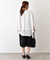 mizuiro ind｜リネンスタンドカラーコクーンシャツ [[2-230136]][C]