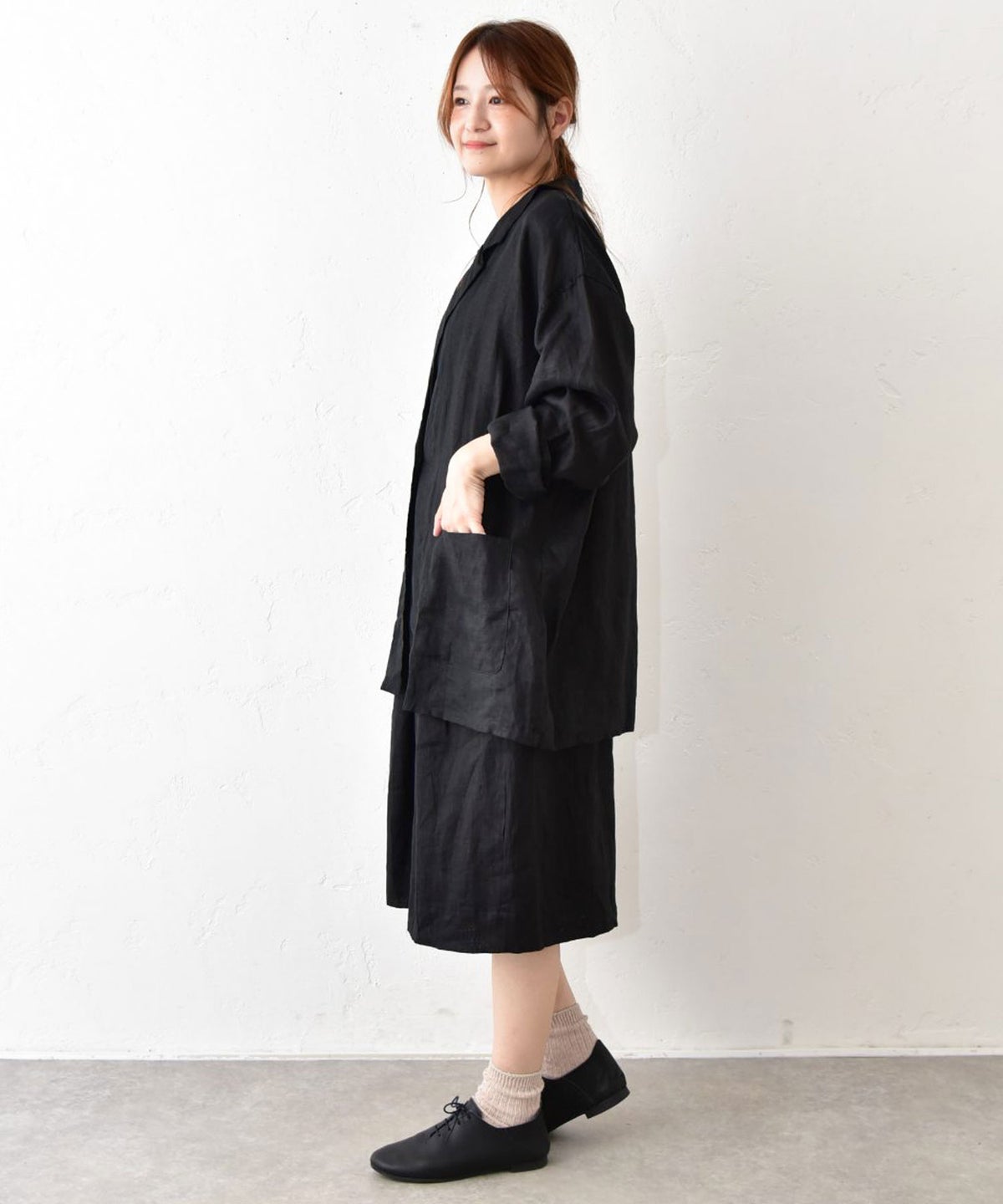 mizuiro ind｜リネンワイドショートジャケット [[2-230116]][C]