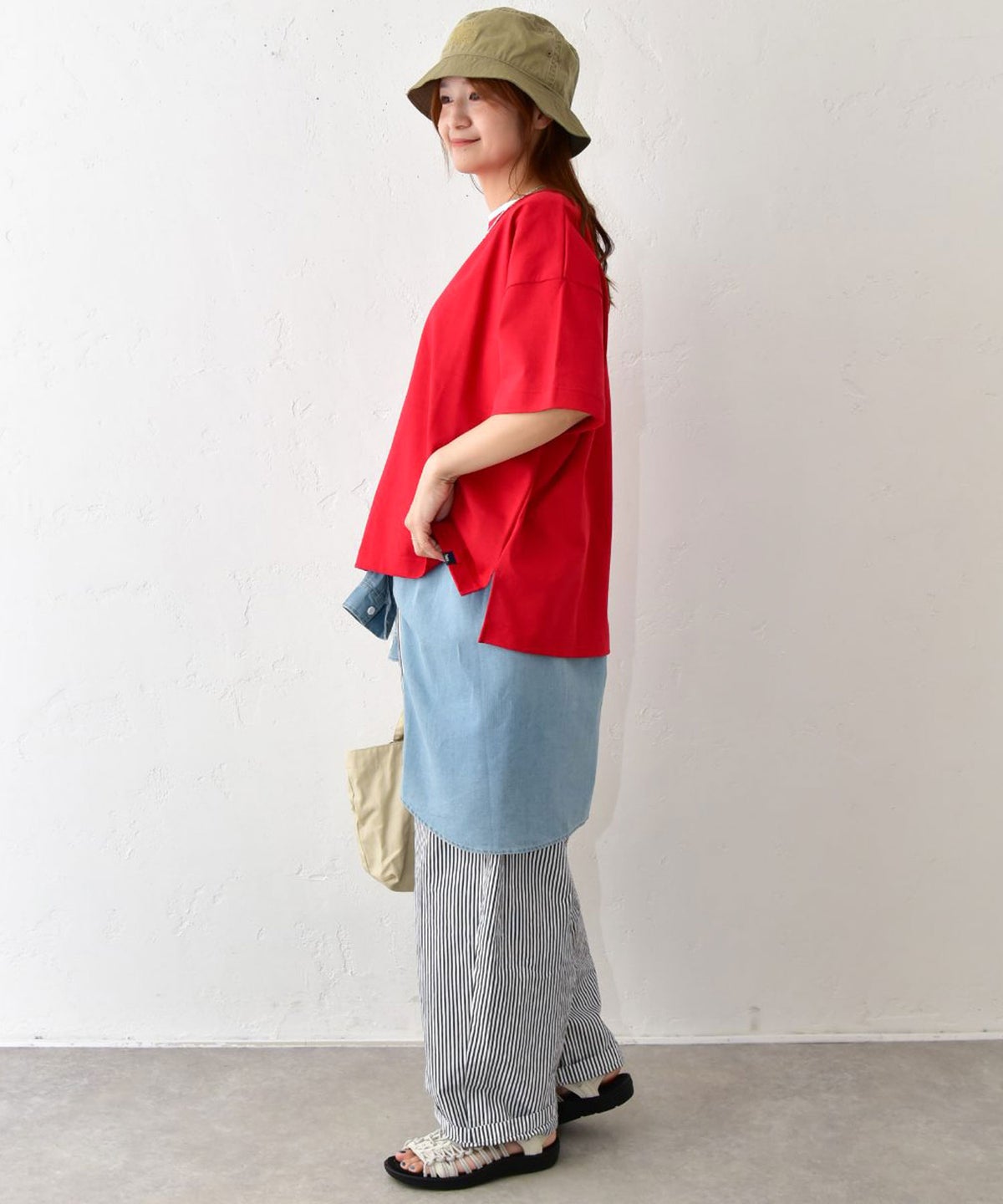 her.｜ドライコットン クルーネックTシャツ [[131354H]][C]