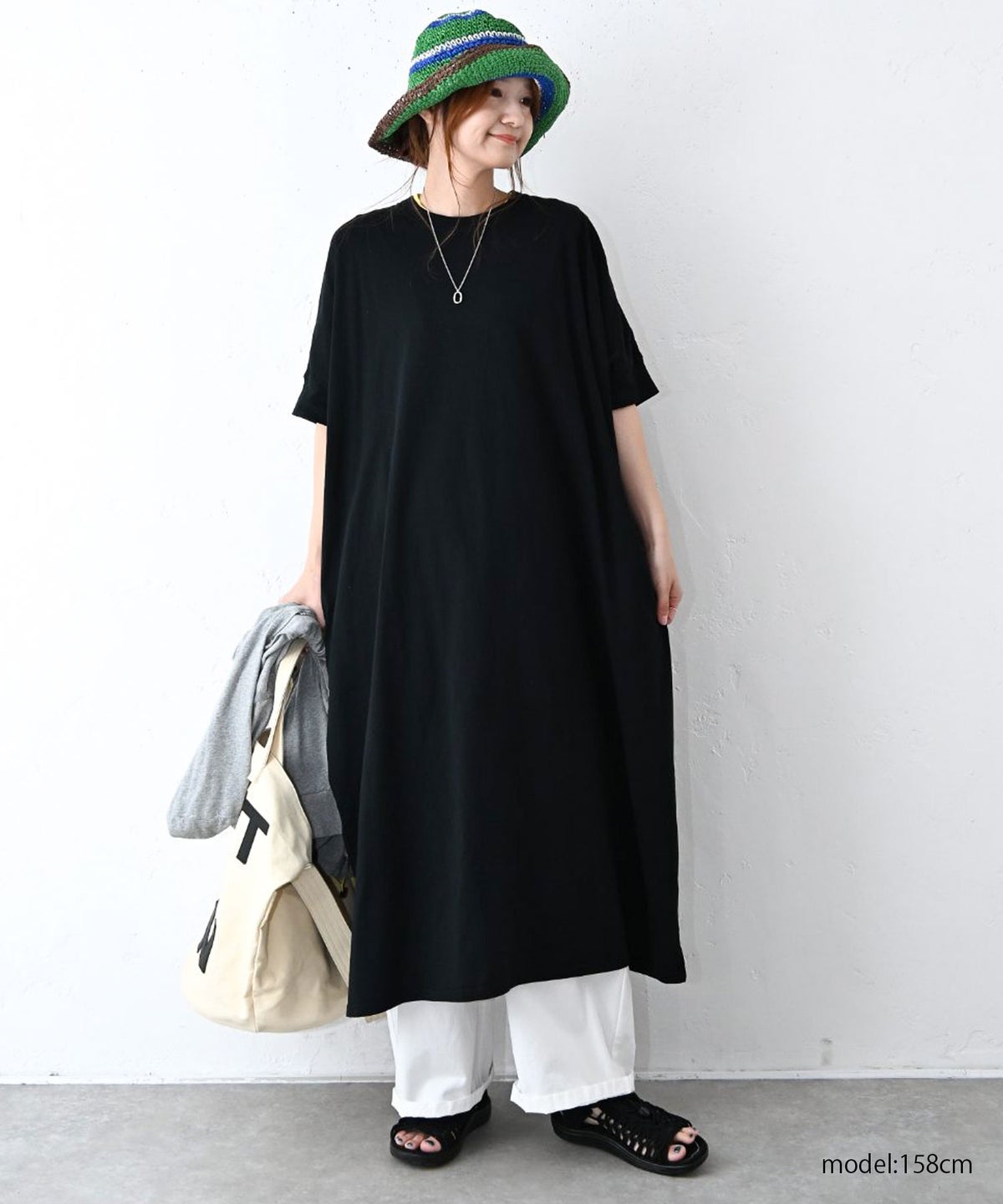 BLUE LAKE MARKET｜両サイドスリットあきワンピース [[SA-37126]][C]