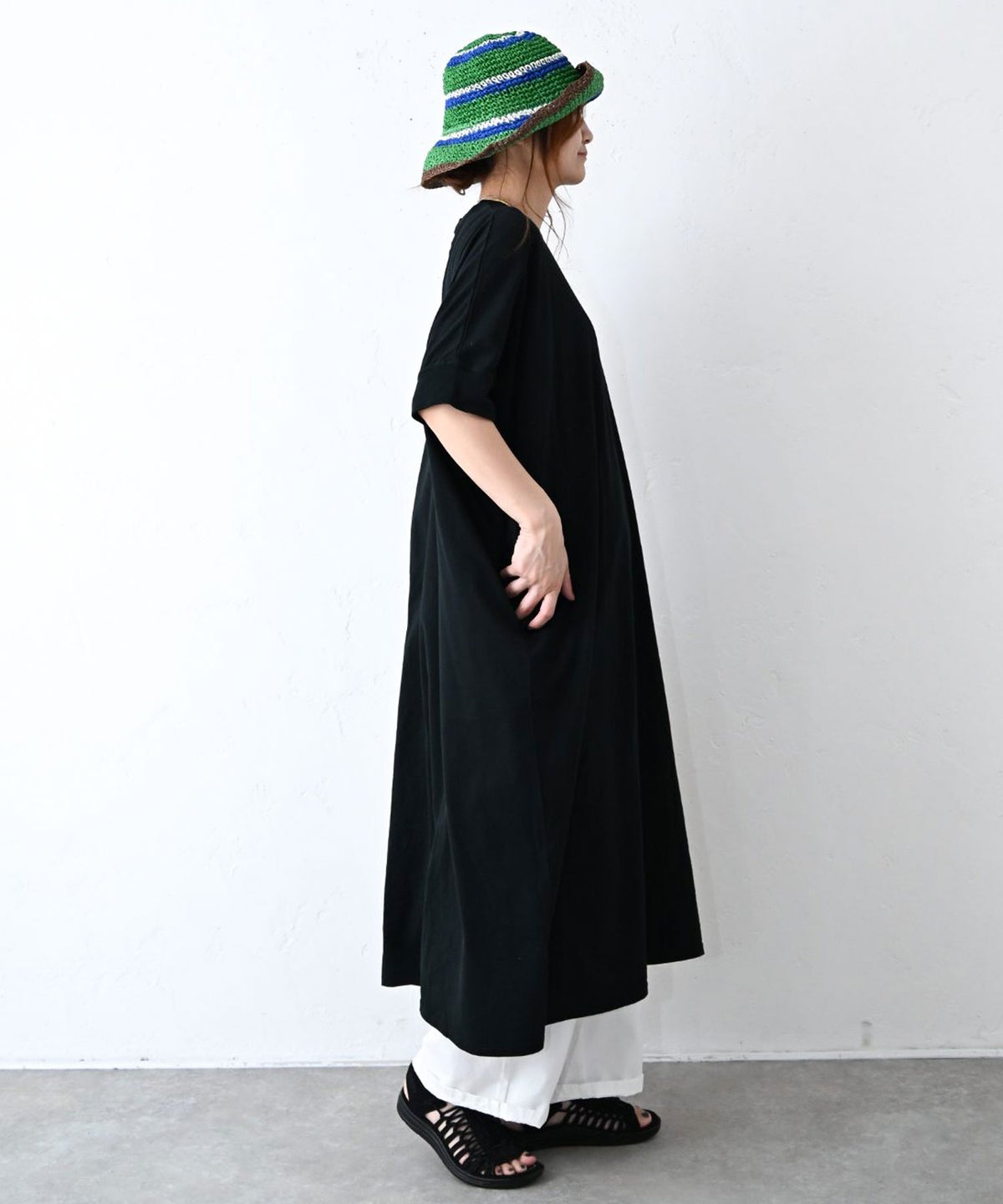 BLUE LAKE MARKET｜両サイドスリットあきワンピース [[SA-37126]][C]