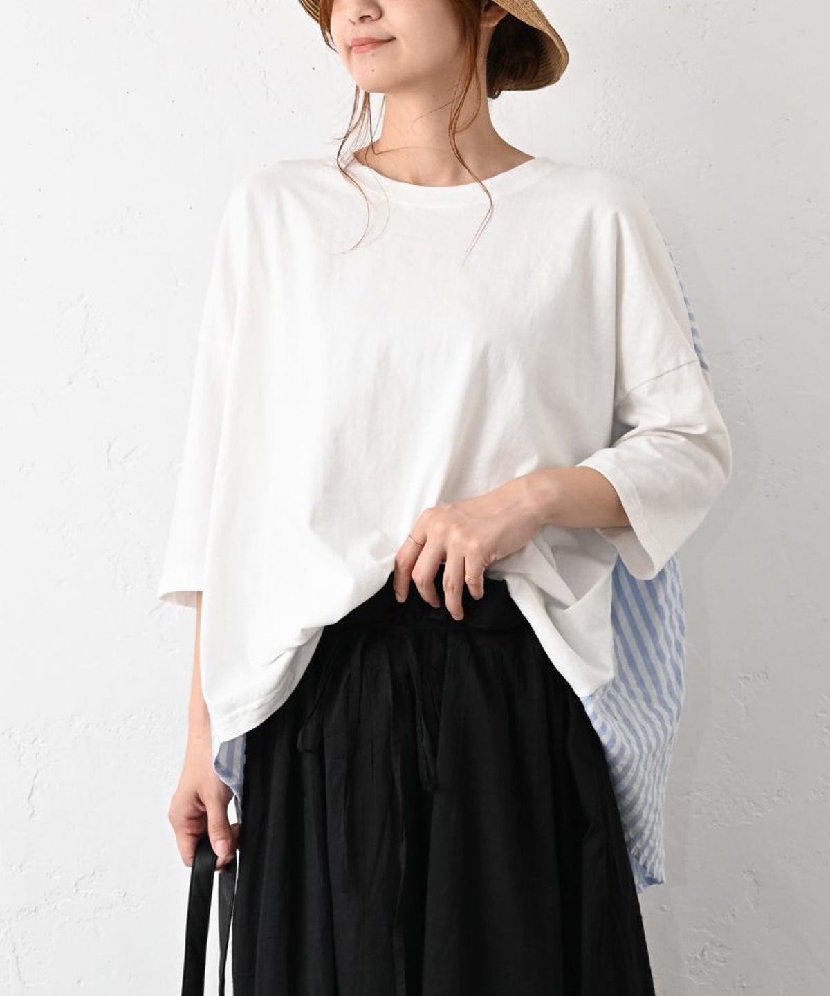 hagumu｜異素材切替カットソー [[C-777]][C]