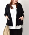 Our.｜裾アジャスター付き7分袖ジップアップパーカー [[C-9069]][C]