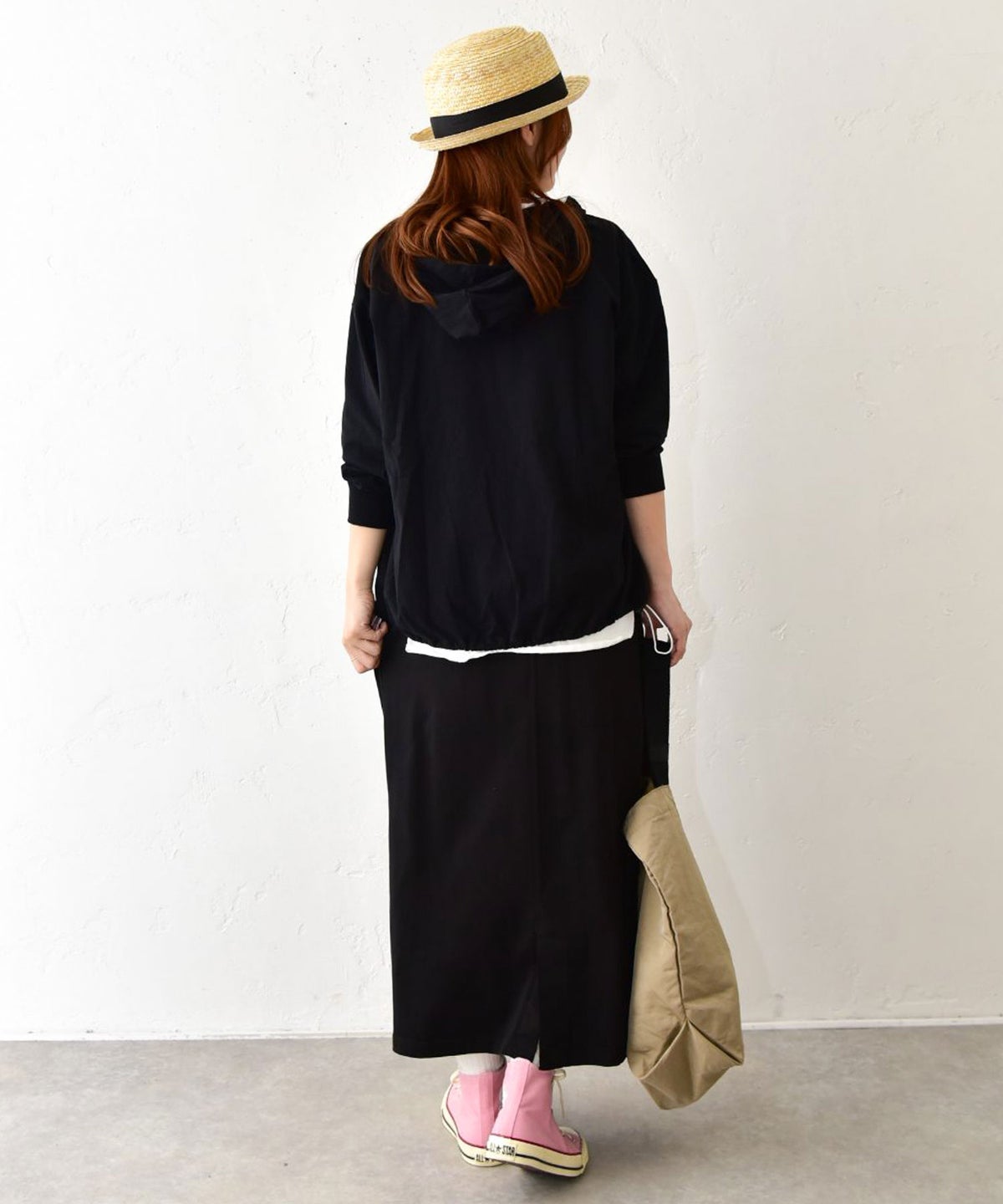 Our.｜裾アジャスター付き7分袖ジップアップパーカー [[C-9069]][C]