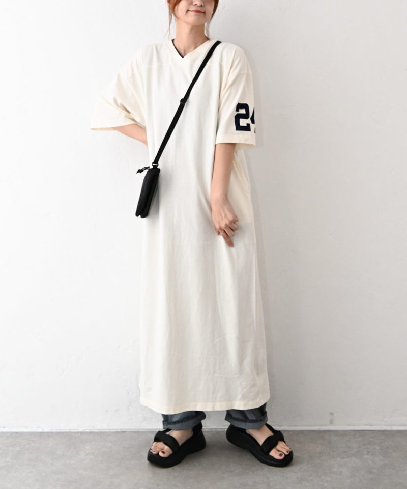 IN THE MARKET｜フロッキーロゴ ナンバリングVネックワンピース [[C-2568]][C]
