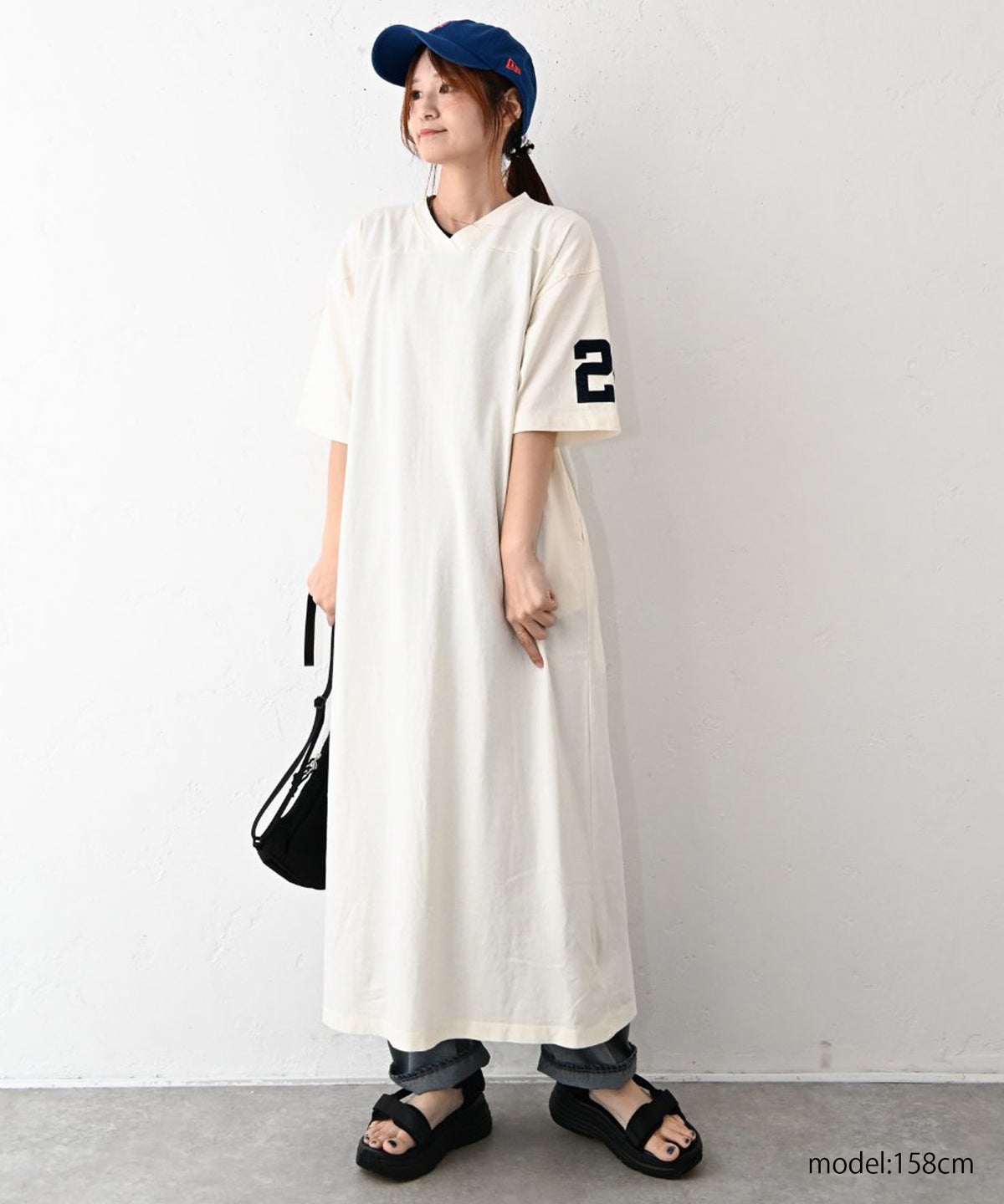 IN THE MARKET｜フロッキーロゴ ナンバリングVネックワンピース [[C-2568]][C]