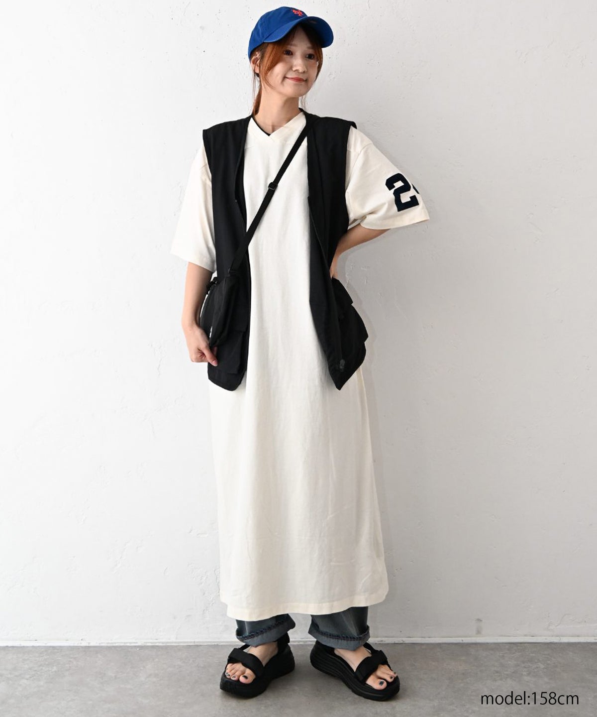 IN THE MARKET｜フロッキーロゴ ナンバリングVネックワンピース [[C-2568]][C]