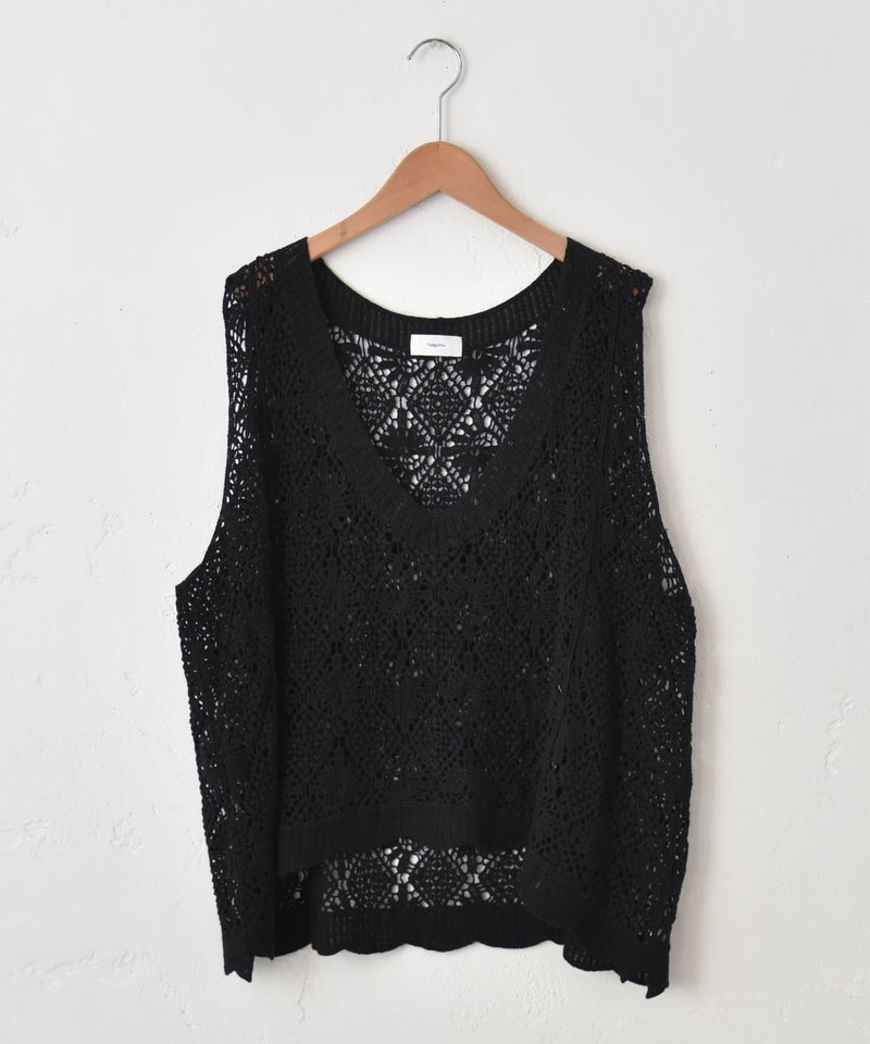 hagumu｜クロシェVネックベスト [[70019162]][C]