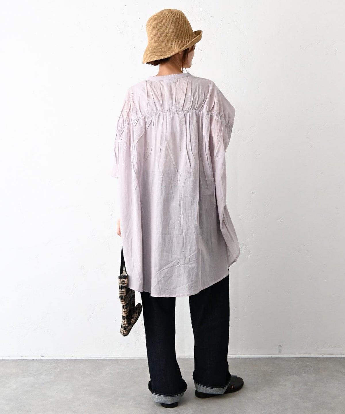 hagumu｜バックギャザーシャツチュニック [[80098262]][C]