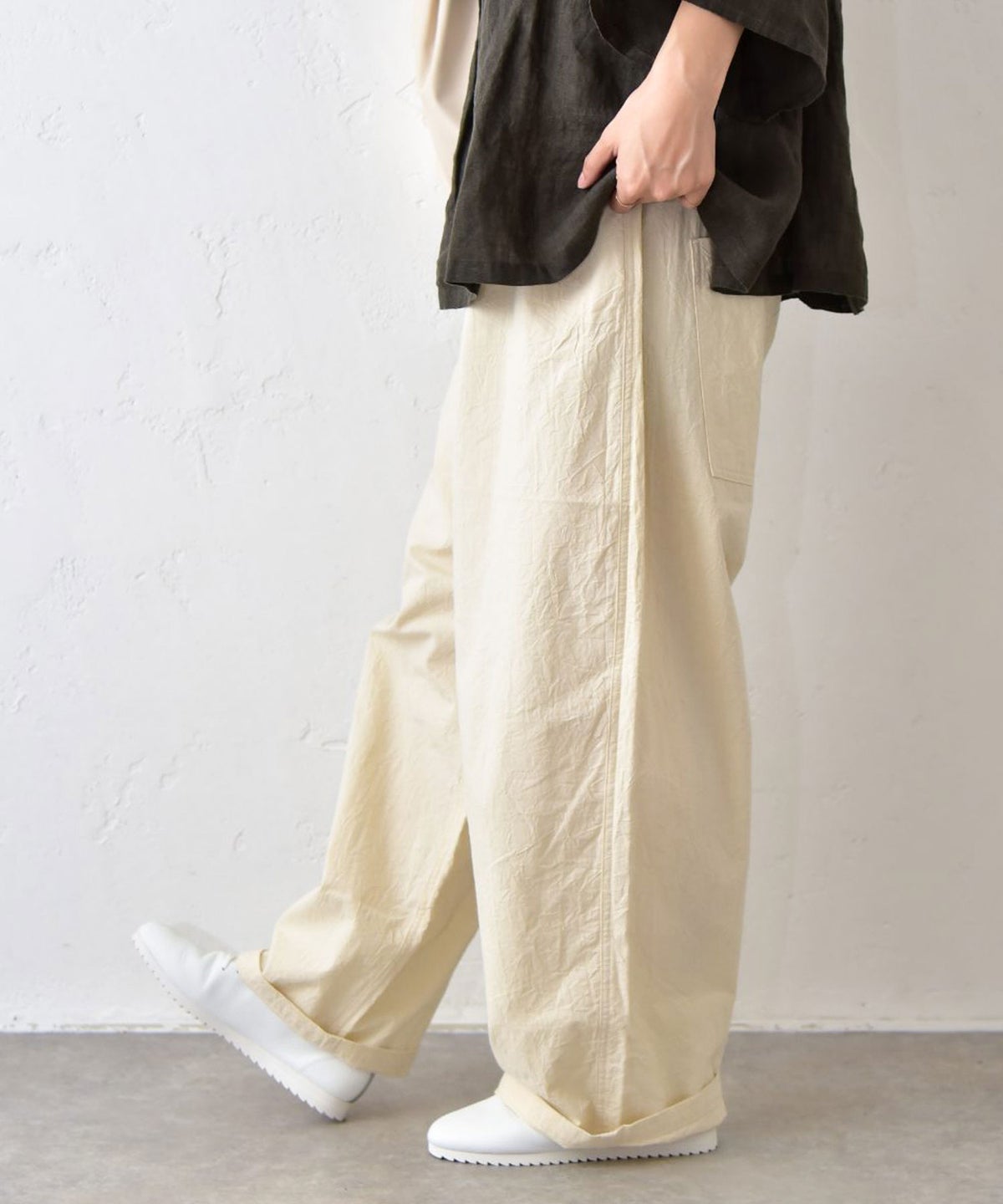 NARU｜シーチングハンドワッシャーノッポパンツ [[643855BE]][C]